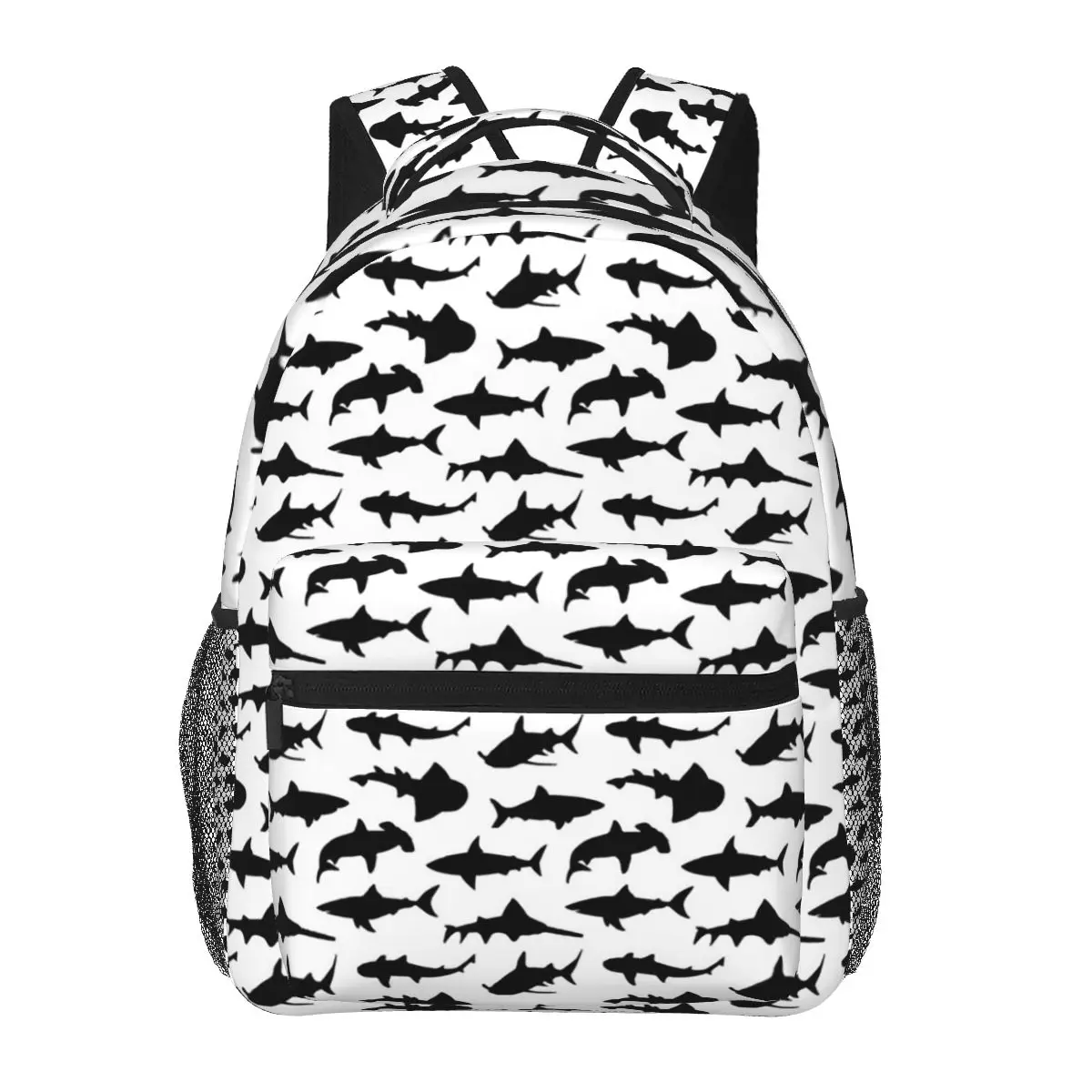 

Ocean Shark Silhouette Pattern Student Backpack School Bag Hiking Travel Daypack for Men Women Fashion Bookbag Shoulder Bags