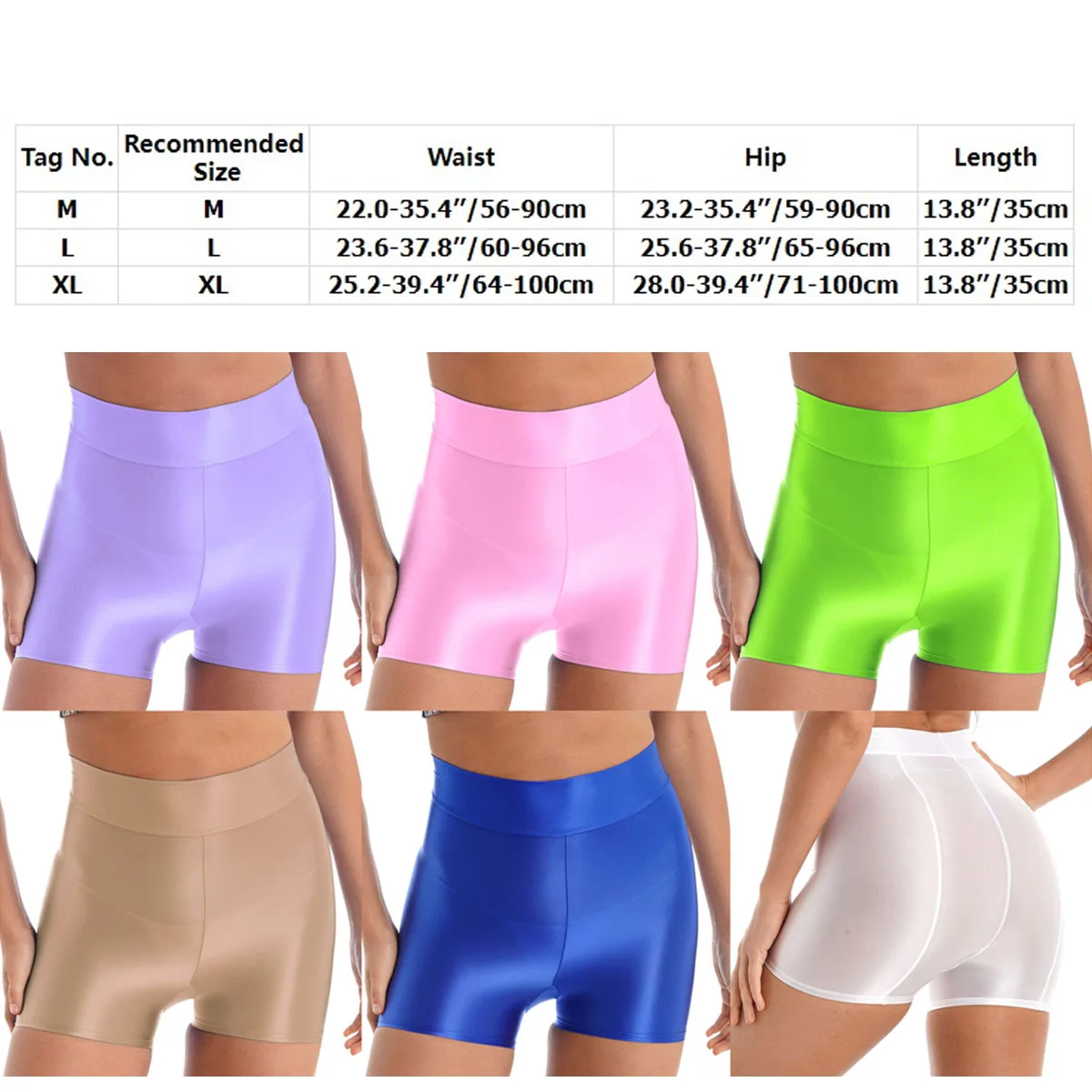 Frauen Glänzend Shorts Sexy Hohe Taille Öl Glänzende Engen Glatte Kurze Leggings Sport Gym Yoga Dance Shorts Strumpfhosen Badeanzug Bademode