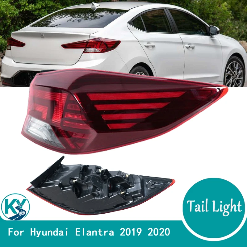 

Задний фонарь для Hyundai Elantra 2019-2020: стоп-сигнал, габаритный огонь, предупреждающий свет, автомобильные аксессуары (без лампочек)
