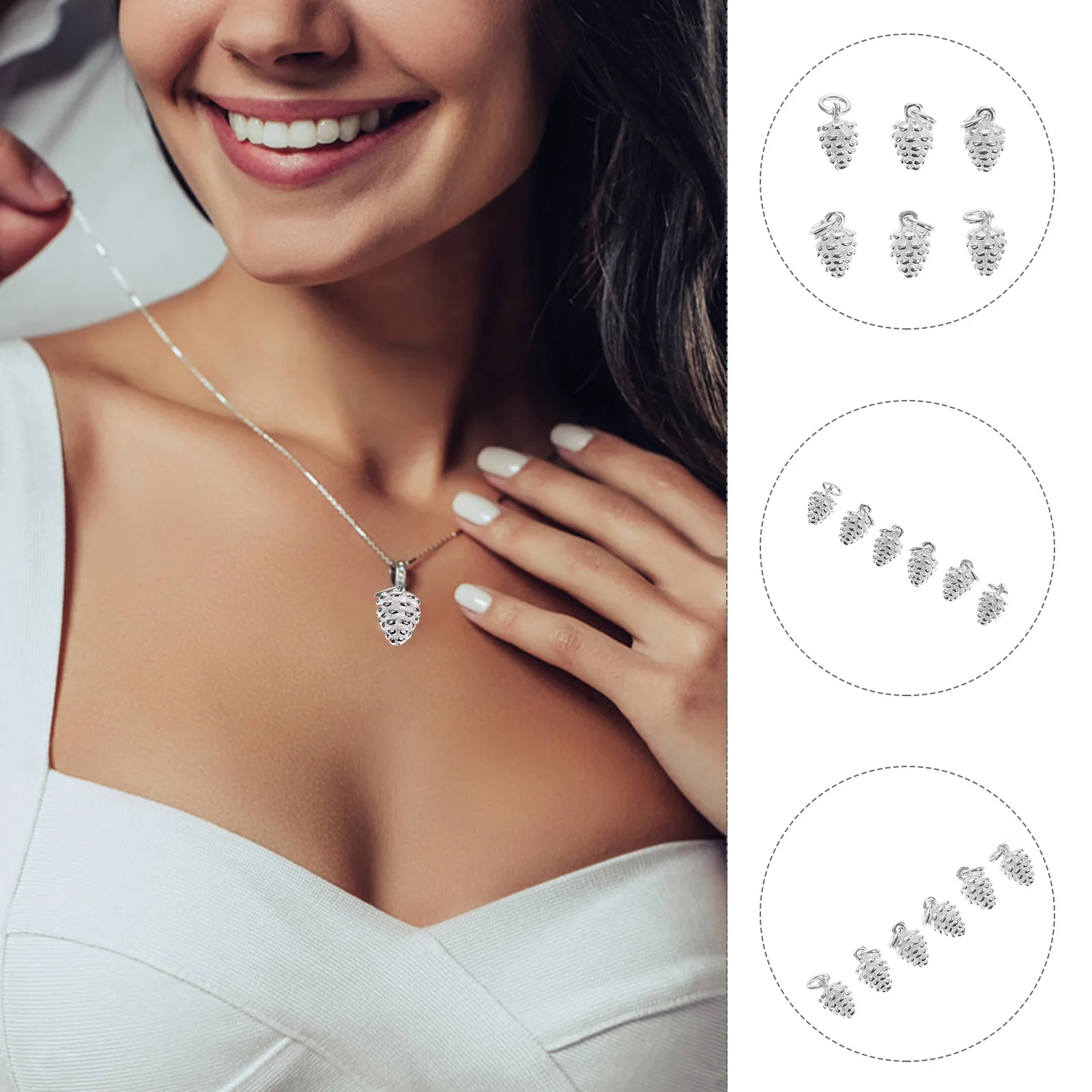 

6 Pcs Nut Pendant Pendant Accessory Charm Necklace DIY Jewelry Alloy Silver Fashion Diy Jewelry Charms Design Gifts
