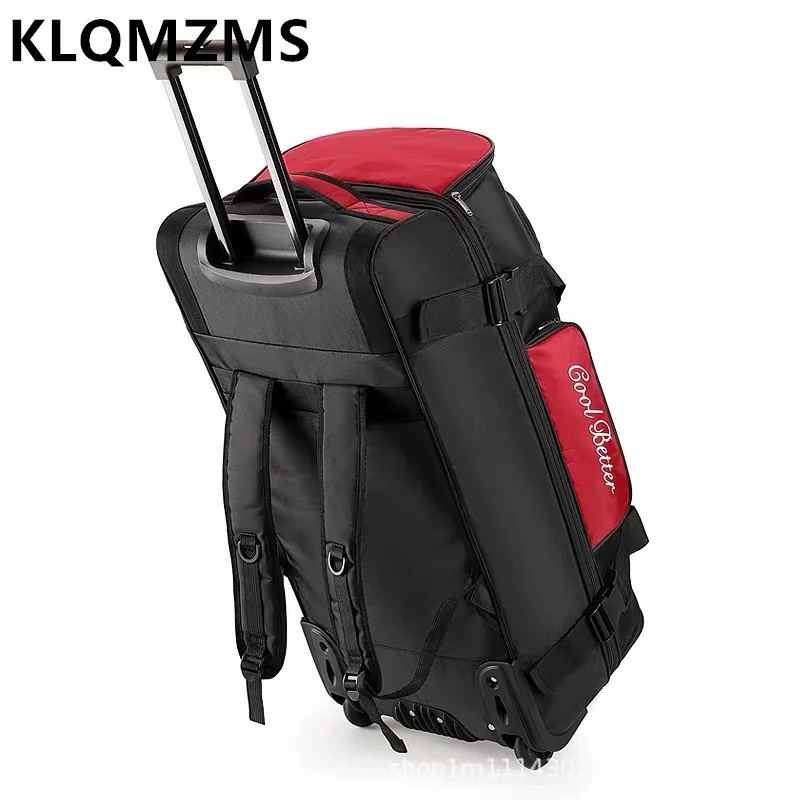 

KLQDZMS Foldable Large Capacity Travel Storage Bag Men's Shoulder Bag Luggage With Wheels Oxford Cloth Bag