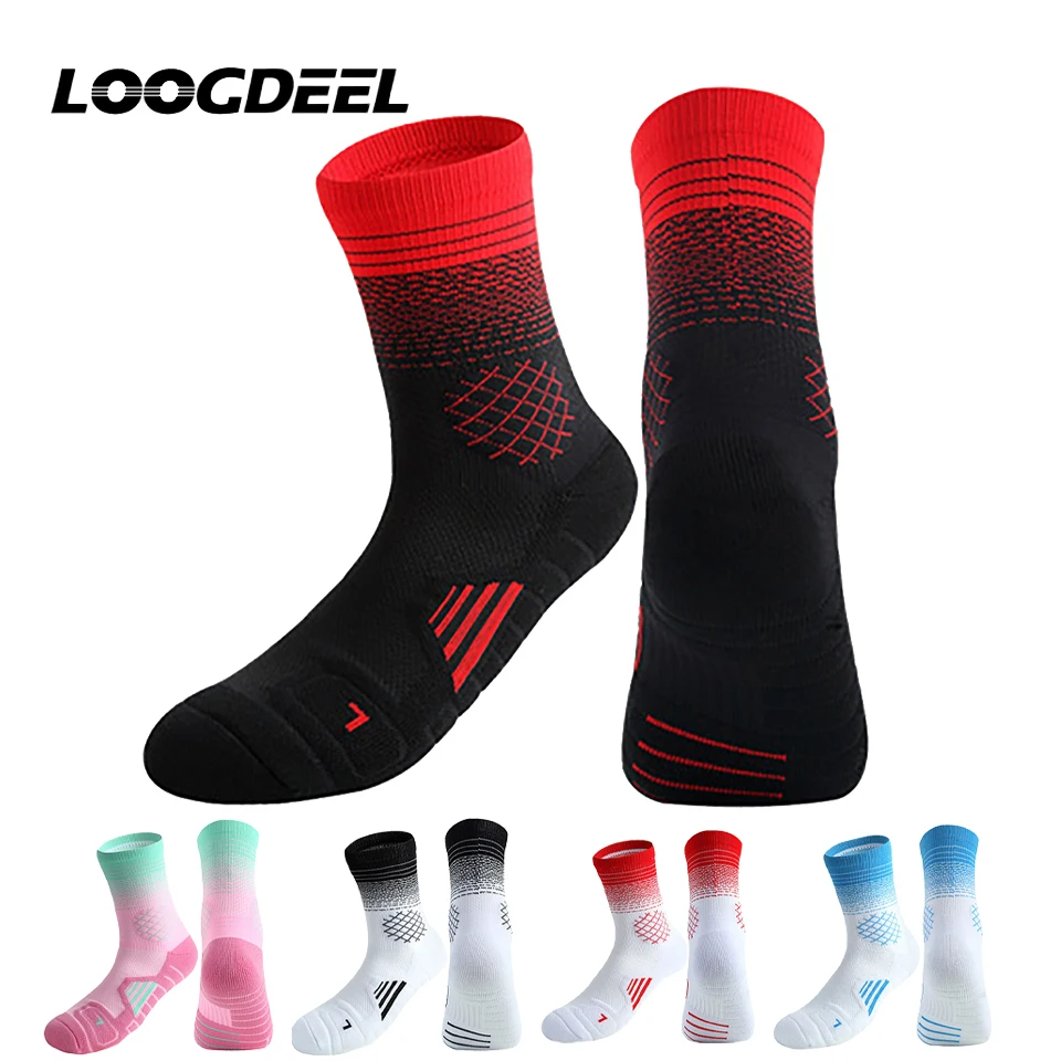 

Loogdeel Football Sport Socks Towel Bottom Breathable Dry Professional Athletic Crew Socks Thickened Anti-slip Comfortable