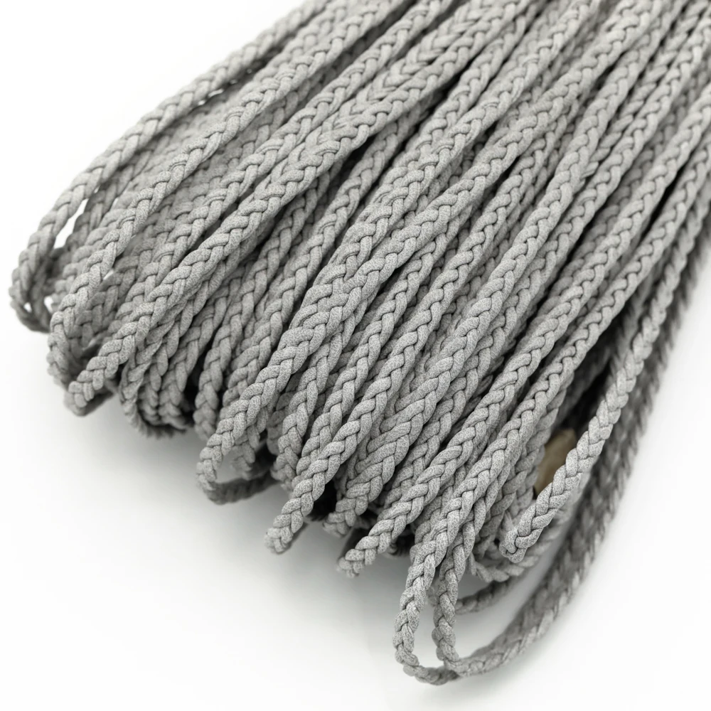 2 Meter bunte geflochtene PU-Lederschnur, 4 mm flache Kunstlederschnur für DIY-Halsketten, Armbänder und Schmuckherstellung – Detail 6