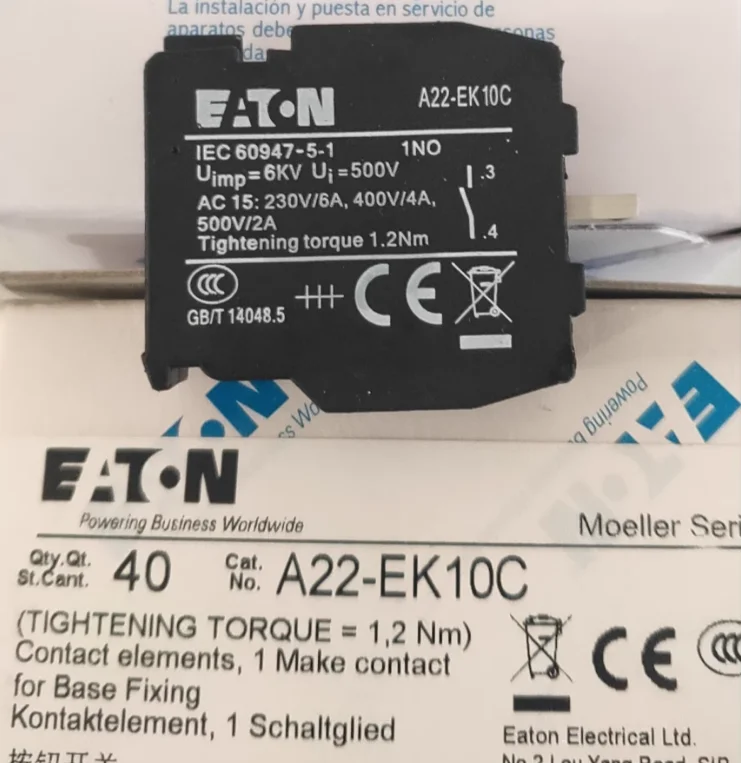 

20PCS A22-EK10/EK01 auxiliary contact new original Eaton