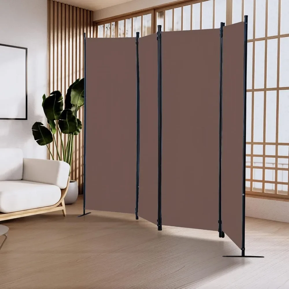 

4 Panel Room Divider, Folding Privacy Screen Wall Divider for Room Separation, Freestanding Room Partitions, Brown