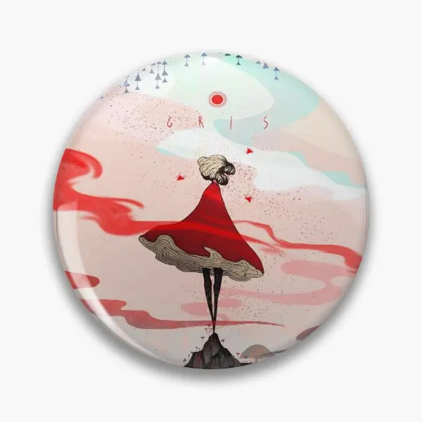 Gris Видеоигра Арт Мягкая пуговица Булавка Декор Одежда Булавка с лацканами Мультяшная шляпа Брошь Любитель Креативный подарок Воротник Мода Милый Металл