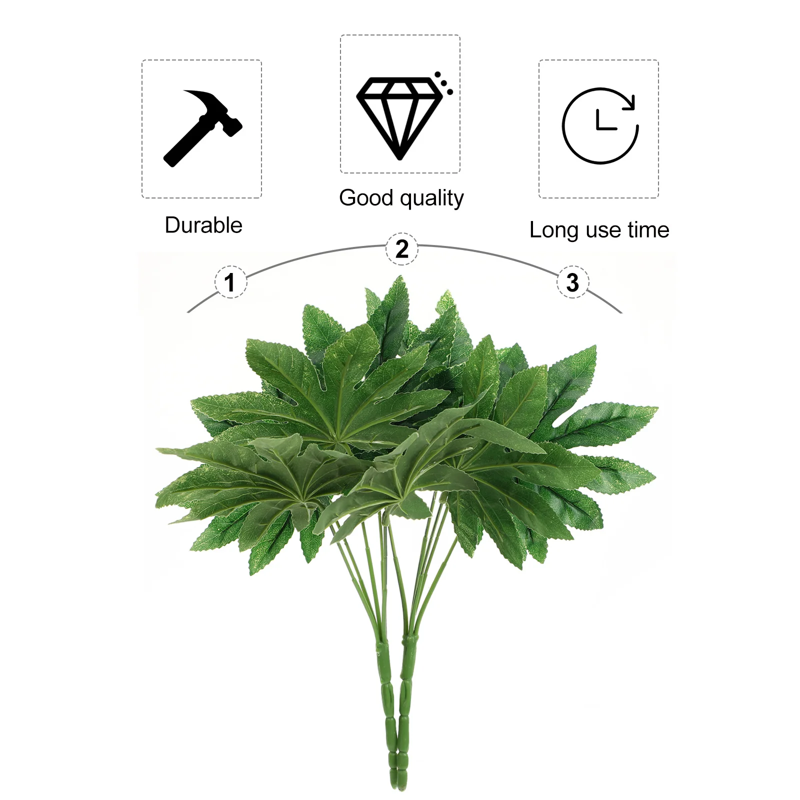 

6Pcs Simulation Plant Leaves Lifelike Artificial Greenery Decor Safe Eco-Friendly Natural Shape Home Office Wedding Garden