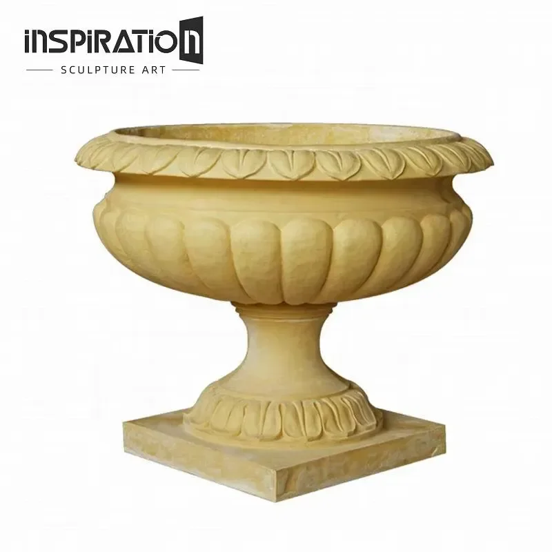 for Fiberglass Manufacturer Resin Cast Stone Large Outdoor Planters Box for Commercial and Residential Use