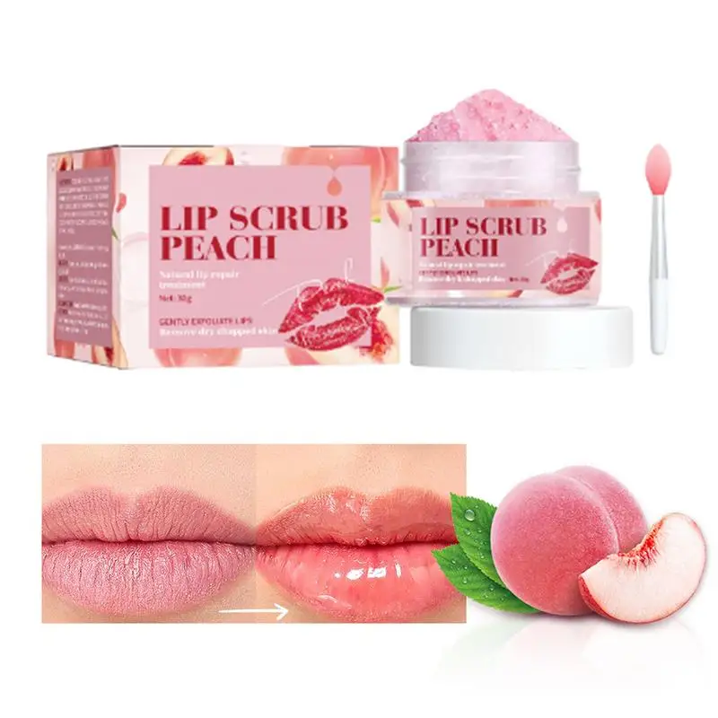 

Peach Lip Scrub Lip Masque Dry Cracked Lips Skincare Lip Scrubber Lip Scrub Exfoliator Moisturizing Lip Balm Reduces Lip Lines