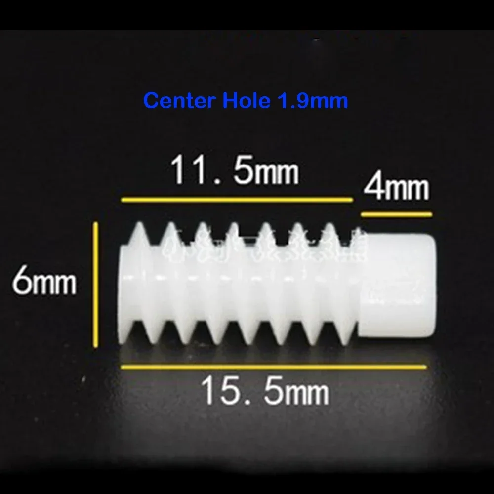 Lengthen Worm Gear Mini Helical Gear 0.5 Modulus Worm Gear Diameter 6MM Hole 1.9MM DIY Hobby Toy Model Accessories