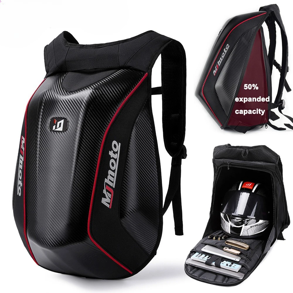 

For MJMOTO XL Carbon Fiber Textured Hard Shell Motorcycle Helmet Bag