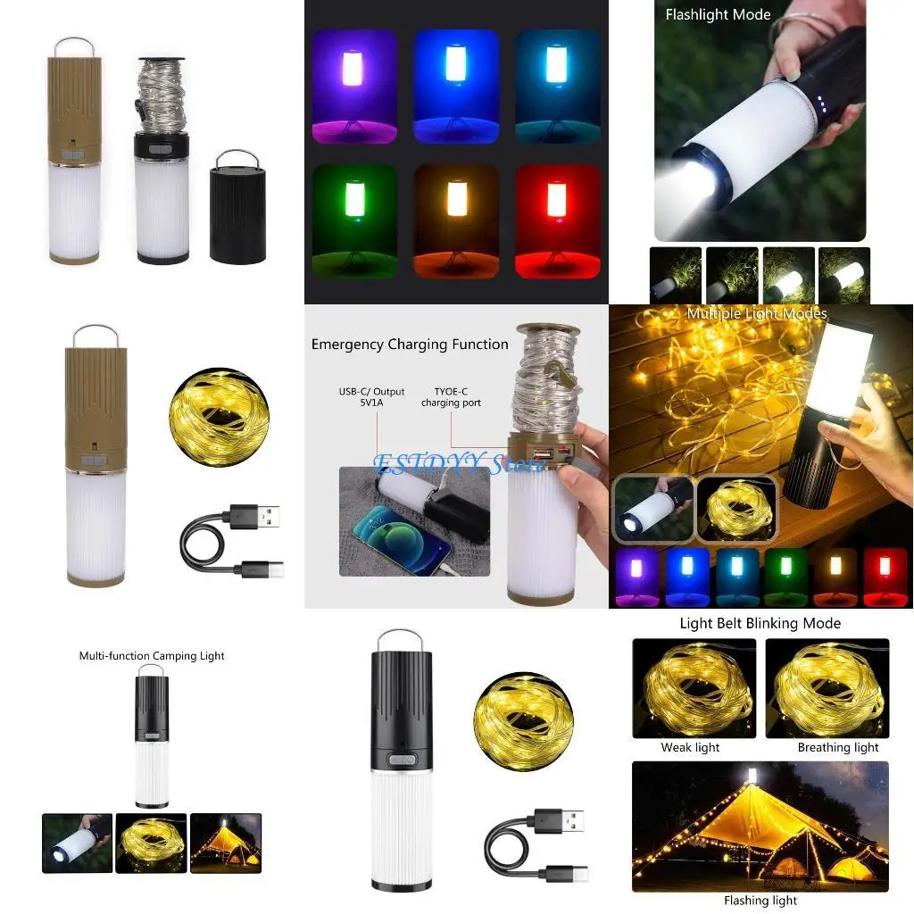 

G6DE Camping Rechargeable Camping Lights with IPX4 Waterproof Tent Lights