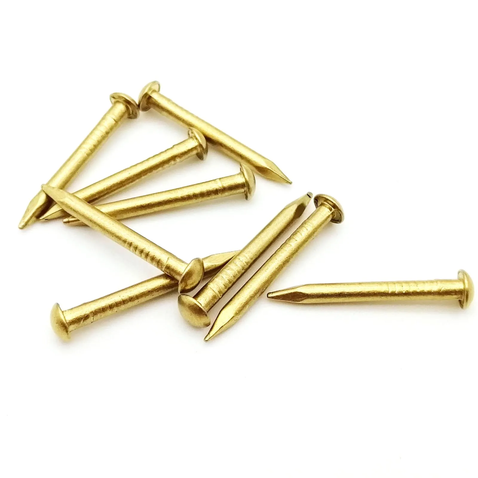 HZYUEGOU Goldener Rundkopfnagel aus reinem Kupfer, Durchmesser 1,2 1,5 2 2,8 mm, für Möbelscharniere, Trommeln, Schmuckkästchen, Länge = 8–50 mm – Detail 4
