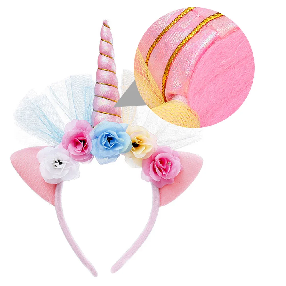 

Unicorn Horn Headband Light Kids Girls Child Birthday Party Accessories Non-fading Durable Bright Color Hair Tool