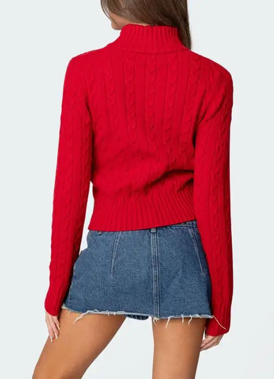 

Women's Sweater 2025 Spring Autumn New Solid Color Leisure Vacation Stand Collar Long Sleeved Versatile Slim Zipper Sweater