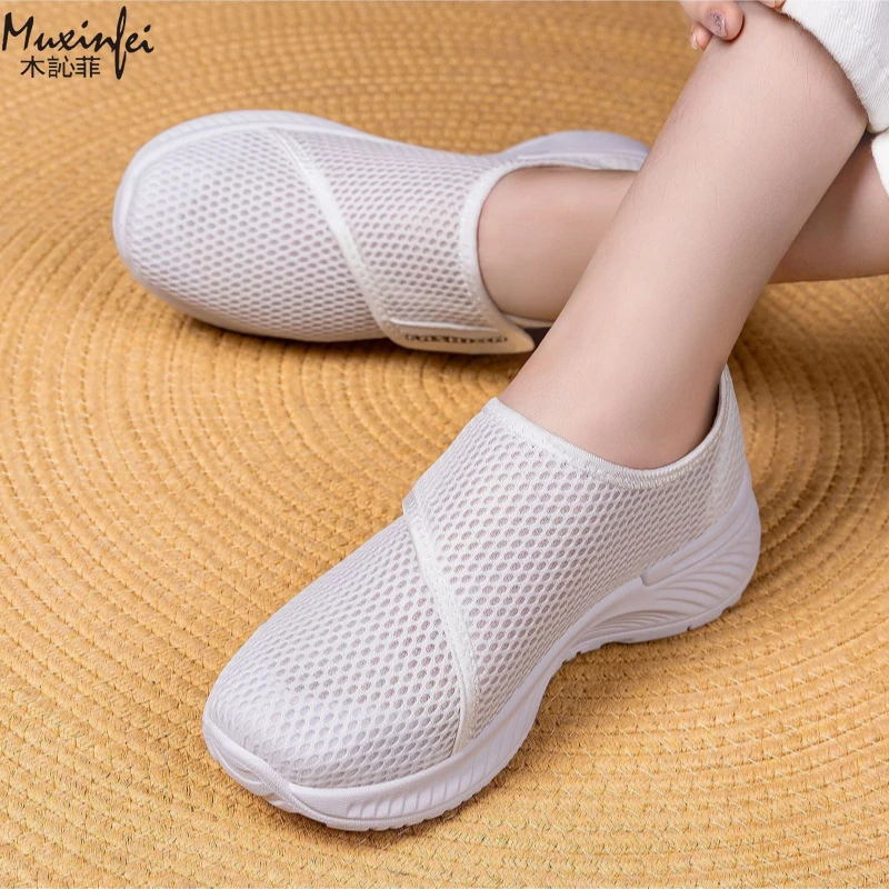 Damen Frühling Neue Vielseitige Atmungsaktive Klettverschluss-Wanderschuhe mit Weicher Sohle, Ermüdungsfrei, Größen 36-43 – Detail 21