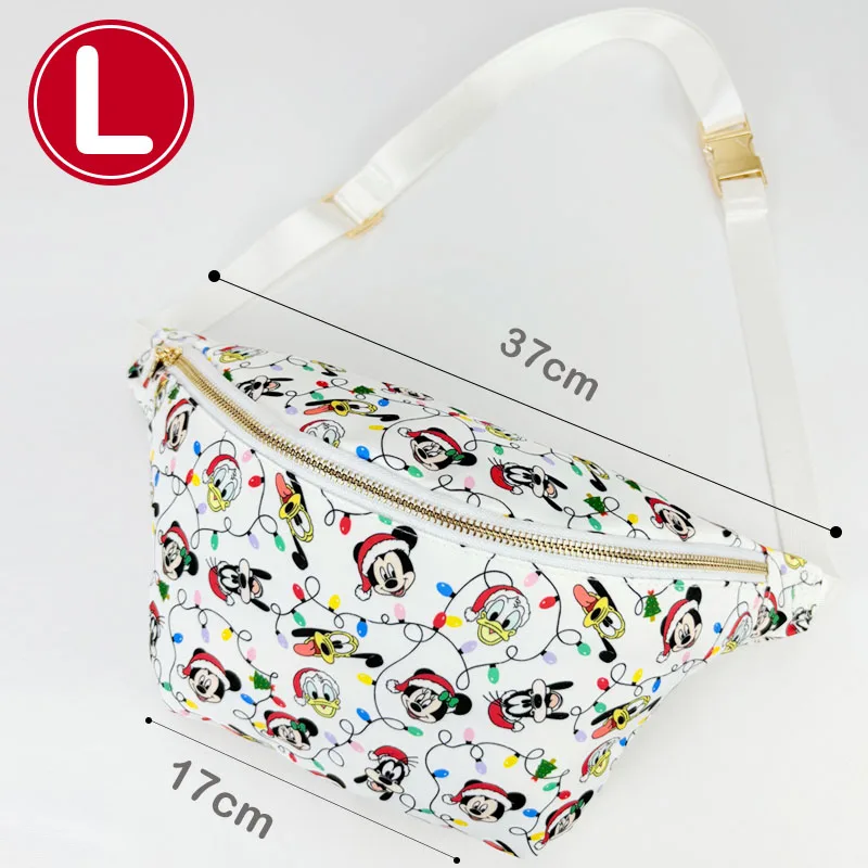 

Disney Christmas Fanny pack Mickey Mouse Chest Bags Outdoor Cartoon Children Waist Pack Fanny Bag for Fitness Gym Belt Pouch Par