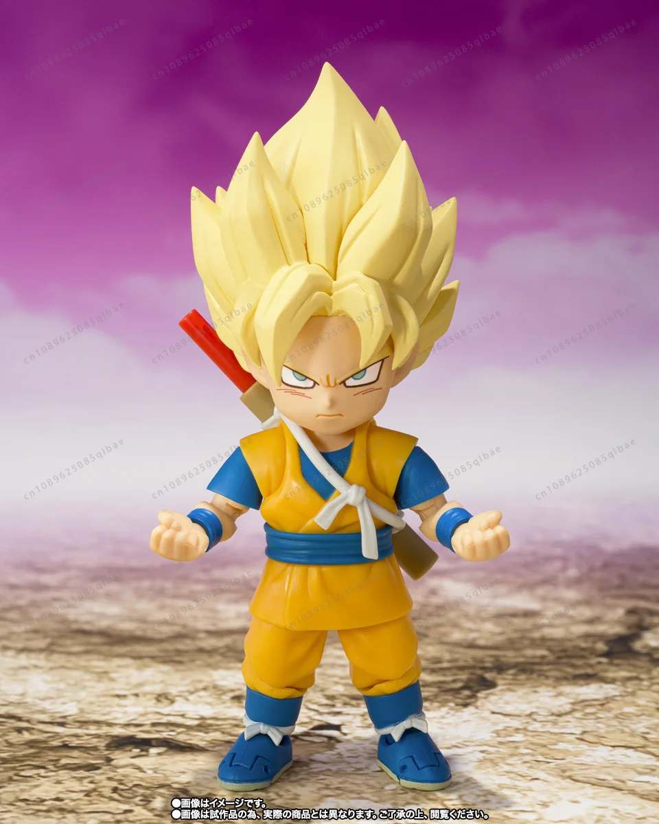 Original BANDAI SUPER SAIYAN SON GOKU (MINI) -DAIMA Anime Figure Dragon Ball Super Action Figurine Collector Toys Model 7.5cm