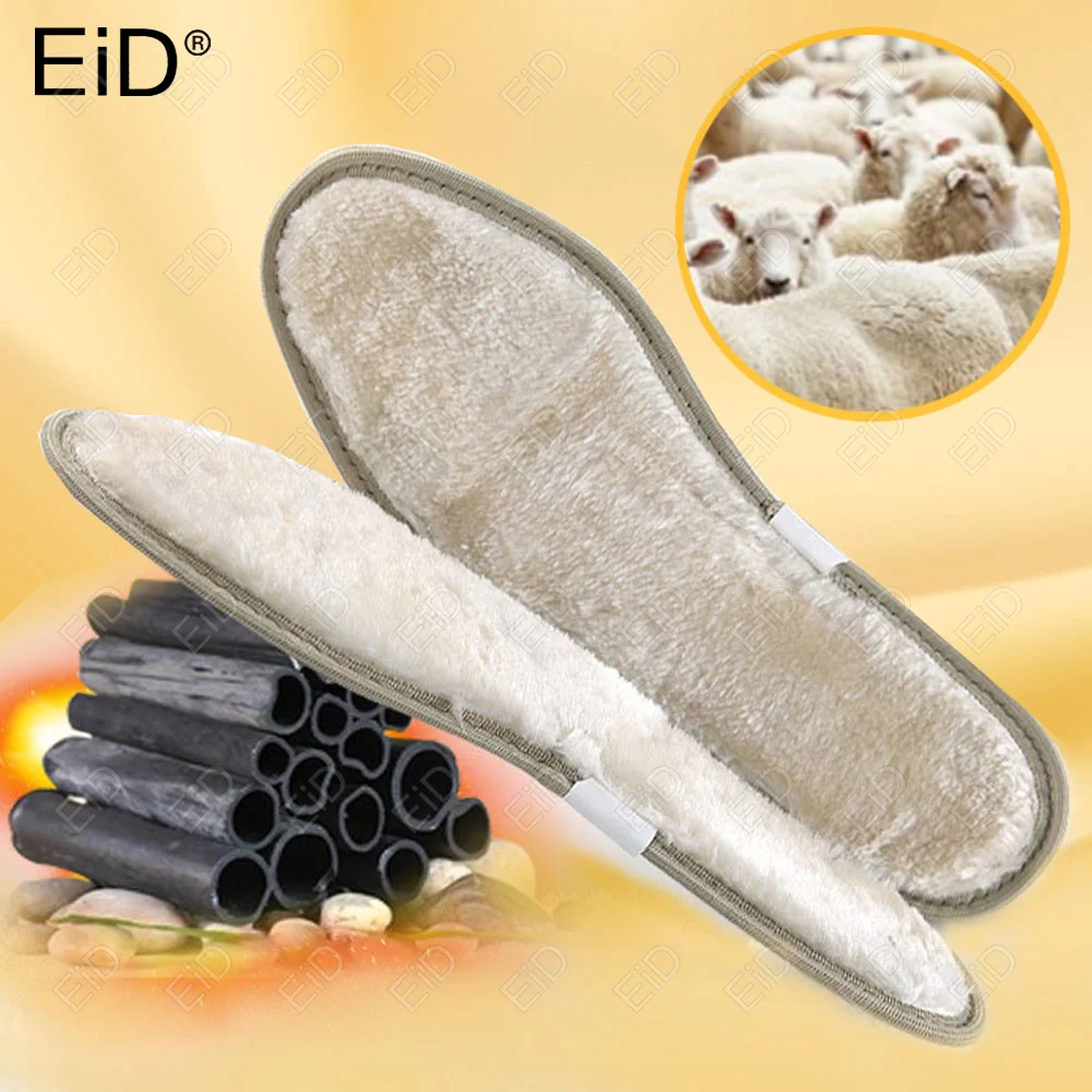 

EiD Thermal Felt Insoles Thicken Warm Heated Insole for Men Women Skin-friendly Wool Shoe Pad Winter Shoes Breathable Snow Boots