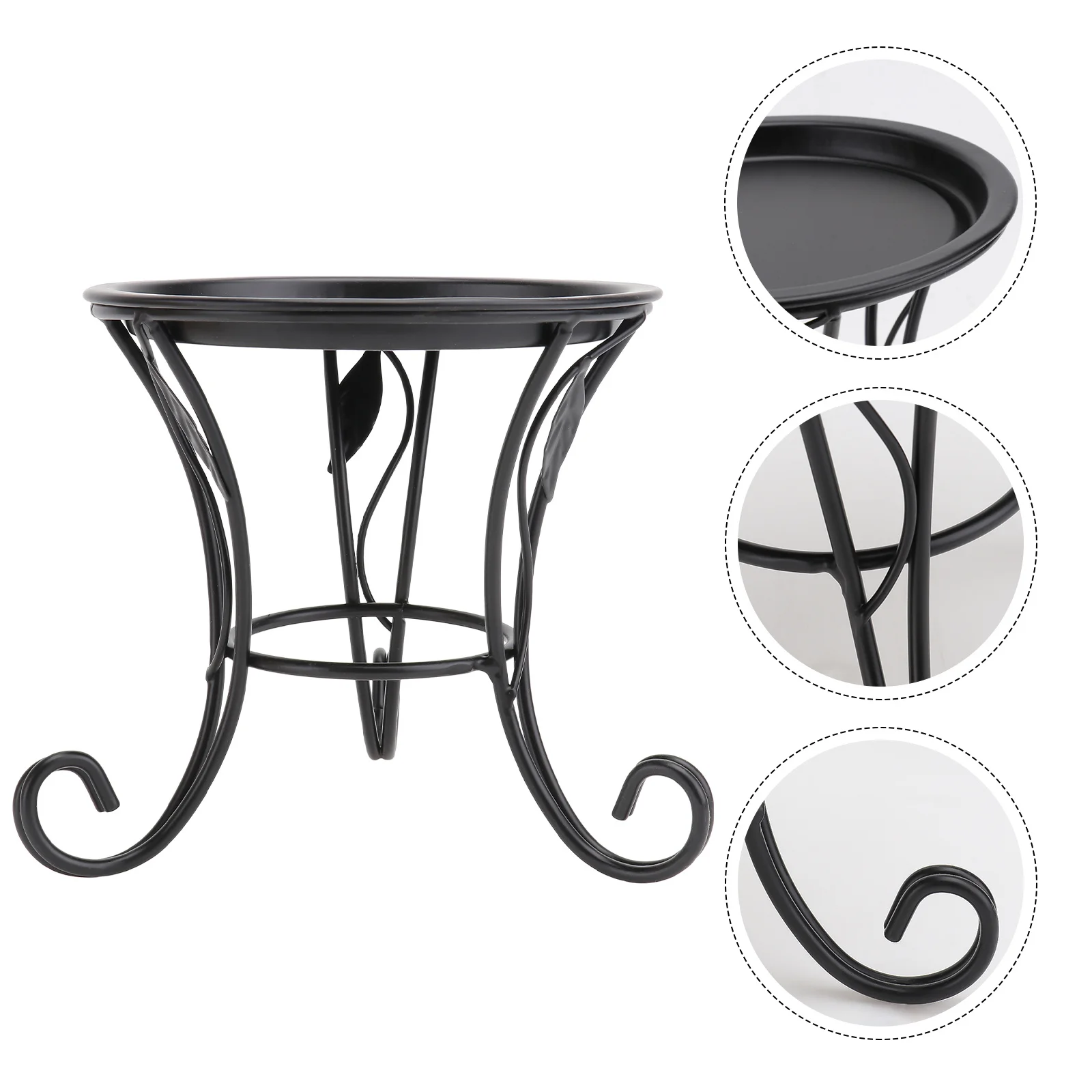 

Mini Iron Metal Flower Plant Pot Stand Black Small Size Indoor Outdoor Balcony Desk Succulent Decor Indoor Flower Pot Holder