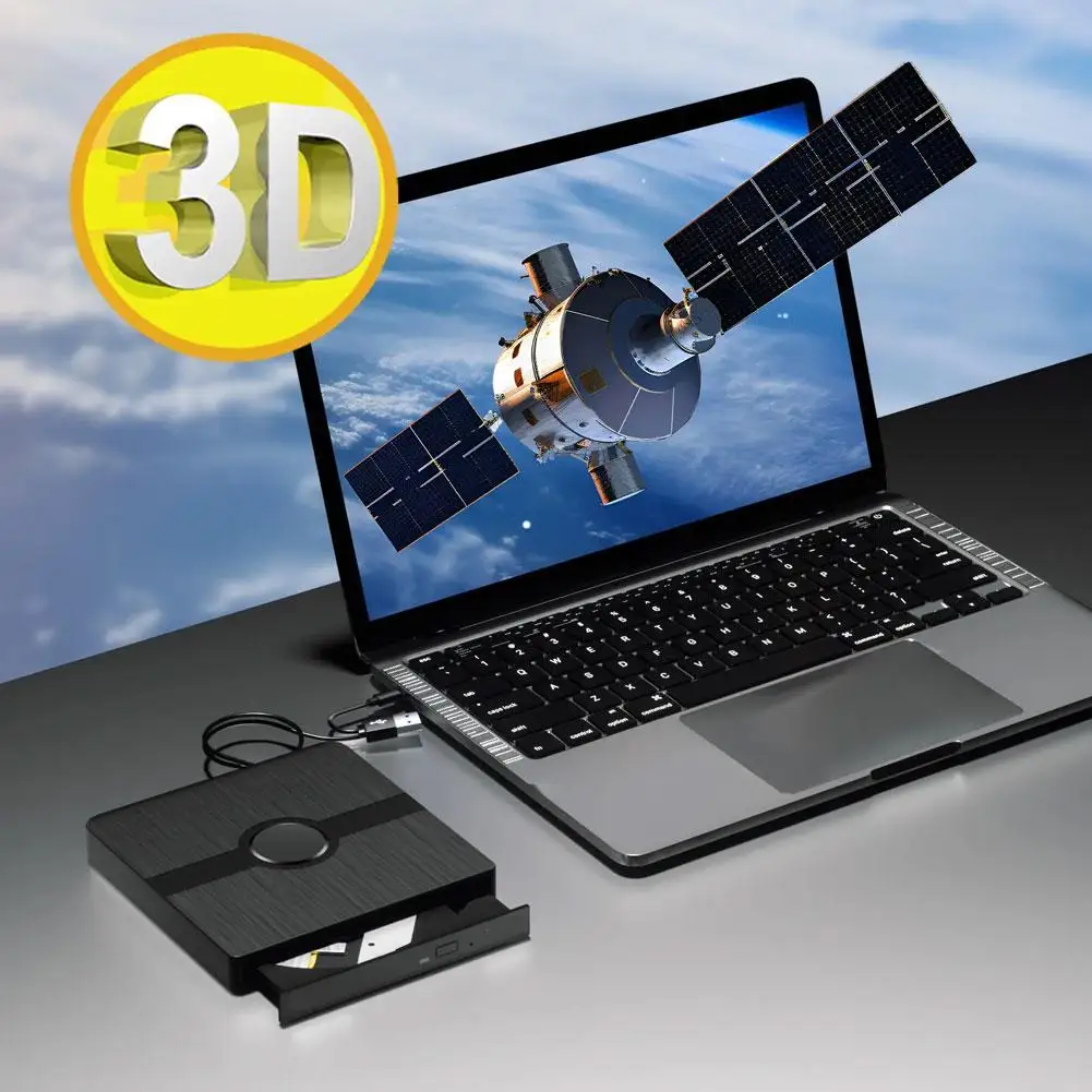 

Внешний DVD-привод USB 3.0 Type-c 3D портативный мобильный оптический привод CD DVD Устройство для записи карт для ноутбука Windows 11 Mac