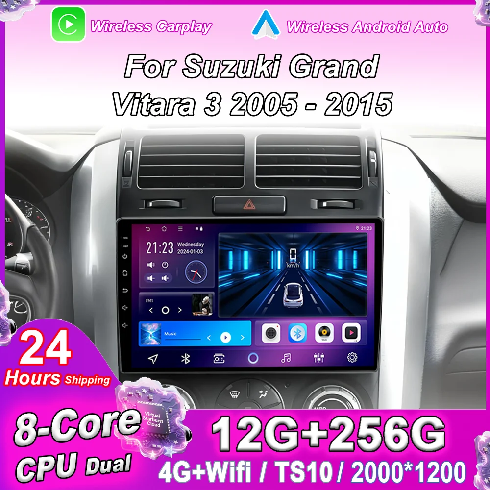 Android For Suzuki Grand Vitara 3 2005 - 2015 Car Radio Multimidia Player Navigation 4G Carplay Car GPS Intelligent Systems WIFI