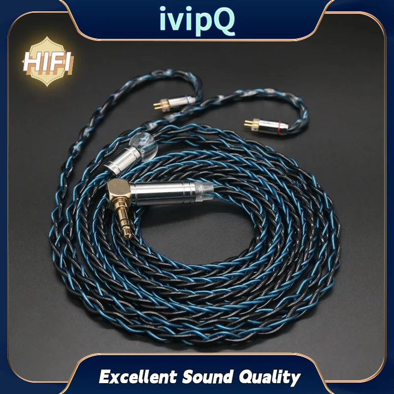 IVIPQ-75 Litz Koaxiales HiFi-Ohrhörerkabel 6N versilbertes OCC+7N OCC UE Upgrade-Kabel 3,5/2,5/4,4 mm MMCX/QDC/0,78 mm/2Pin für MK3 – Detail 8