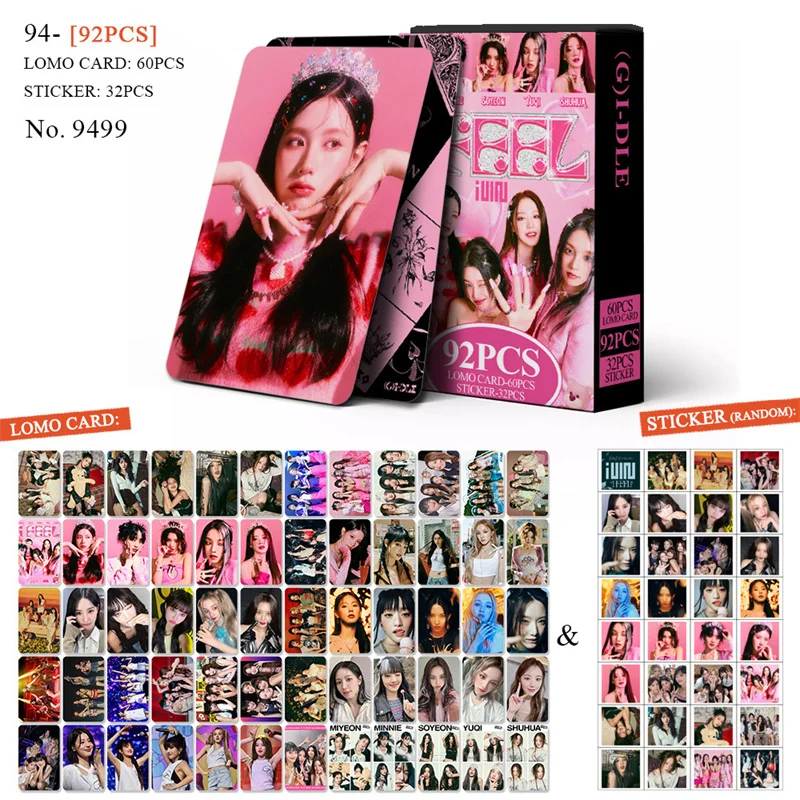 Cartão KPOP GIDLE Super LOMO, Cartão Postal, Cartões Colecionáveis, Novo Álbum, 2, SHUHUA, YUQI, MEIYEON, Minnie, Soyeon, G, I-DLE, 92 peças por conjunto