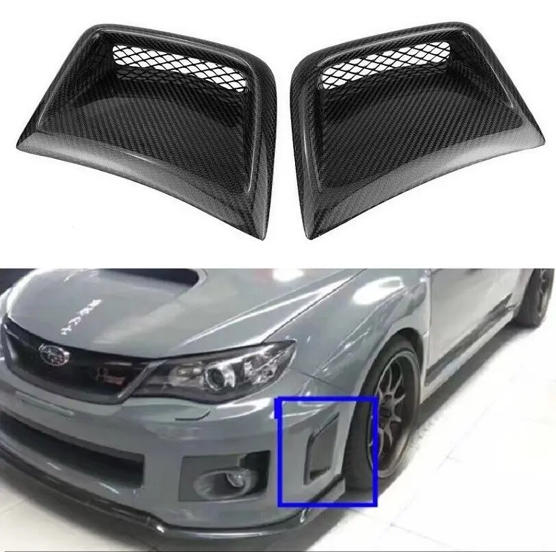 Carbon Fiber Front Fender Air Outlet Vent Trim For Subar STI WRX Wagon 10th