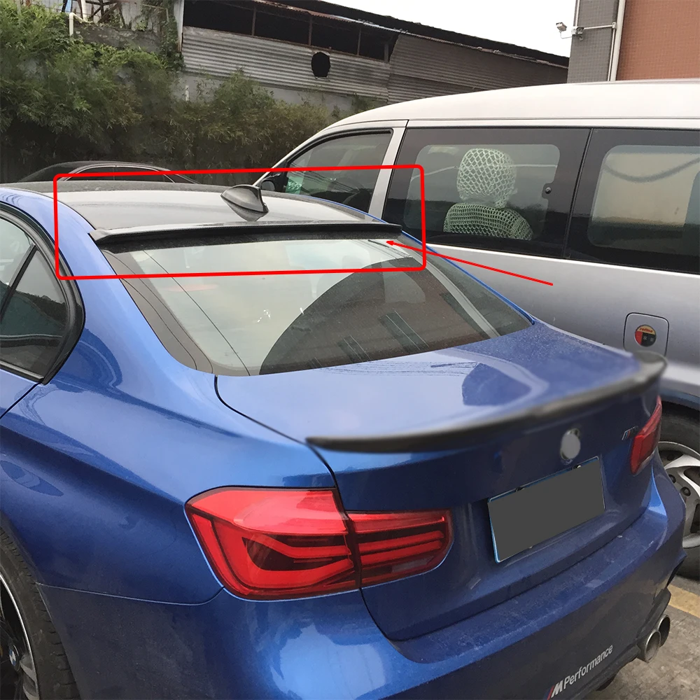 For BMW F30 F35 F80 320 325 330 Rear Window Roof Car Spoiler Wing High Quality ABS Black Carbon Tuning Accessories Styling