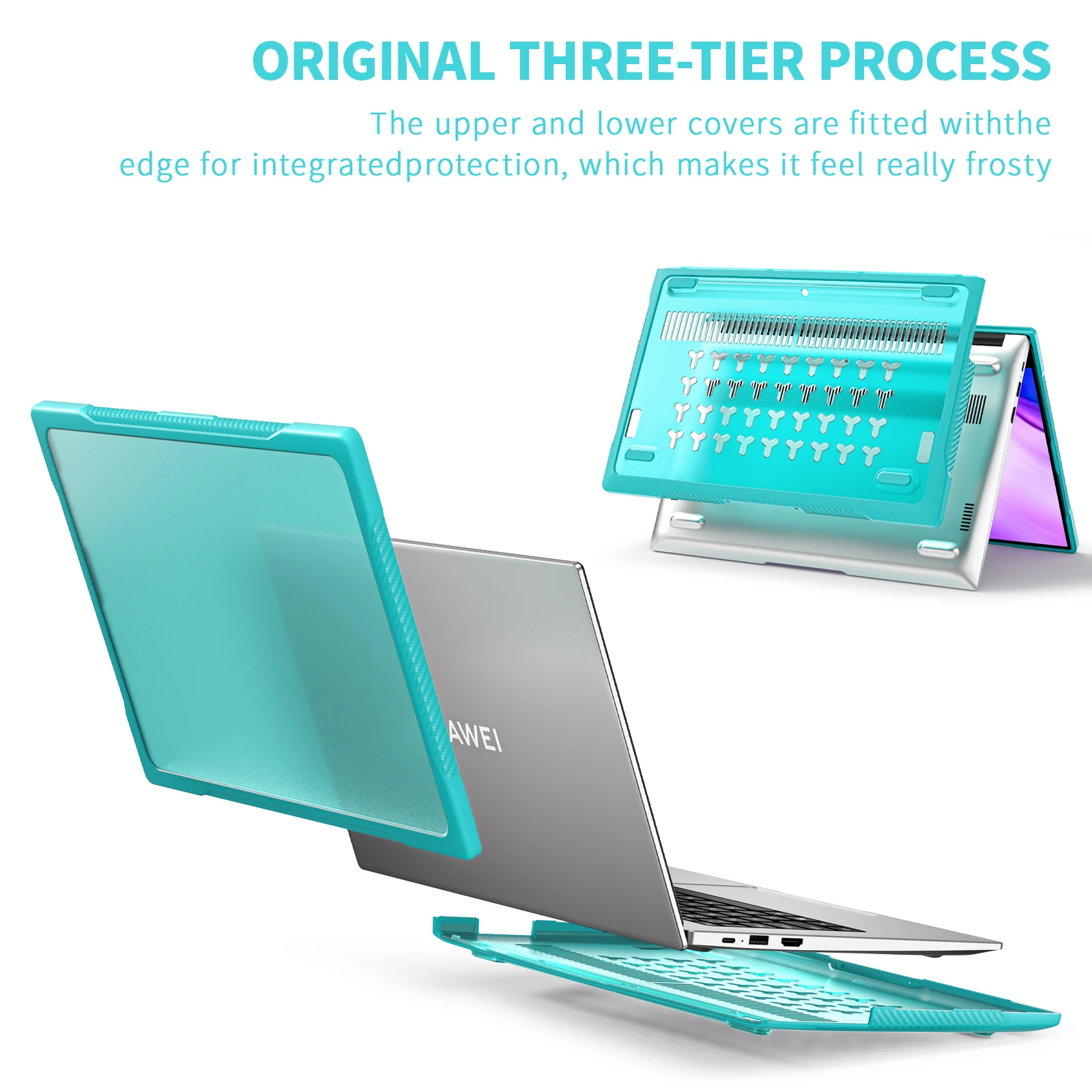 Laptop Case For Huawei MateBook D14 SE 2022 Multi-Layered Protection Cover For Honor MagicBook 14 2020 2021 X14 2021 Hard PC+TPU