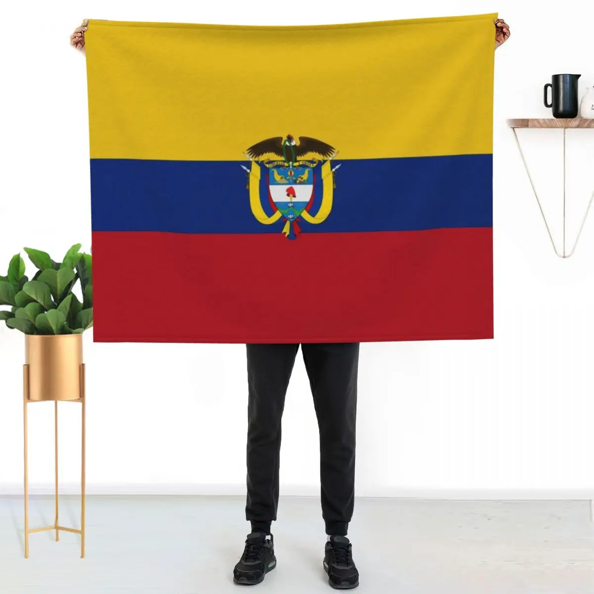 Flag of Colombia, Patriotic Gift Throw Blanket Luxury Designer Travel Cute warm winter Decoratives Decorative Sofas Blankets