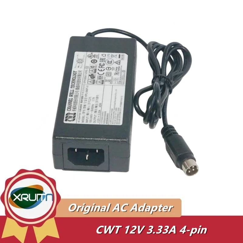 Image of Original CWT KPL-040F 4PIN 12V 3,33A 40W AC-Adapter PAA040F KPL-040F-VI für Q-SEE QSC26404 für HIKVISION Videorecorder Ds-7208