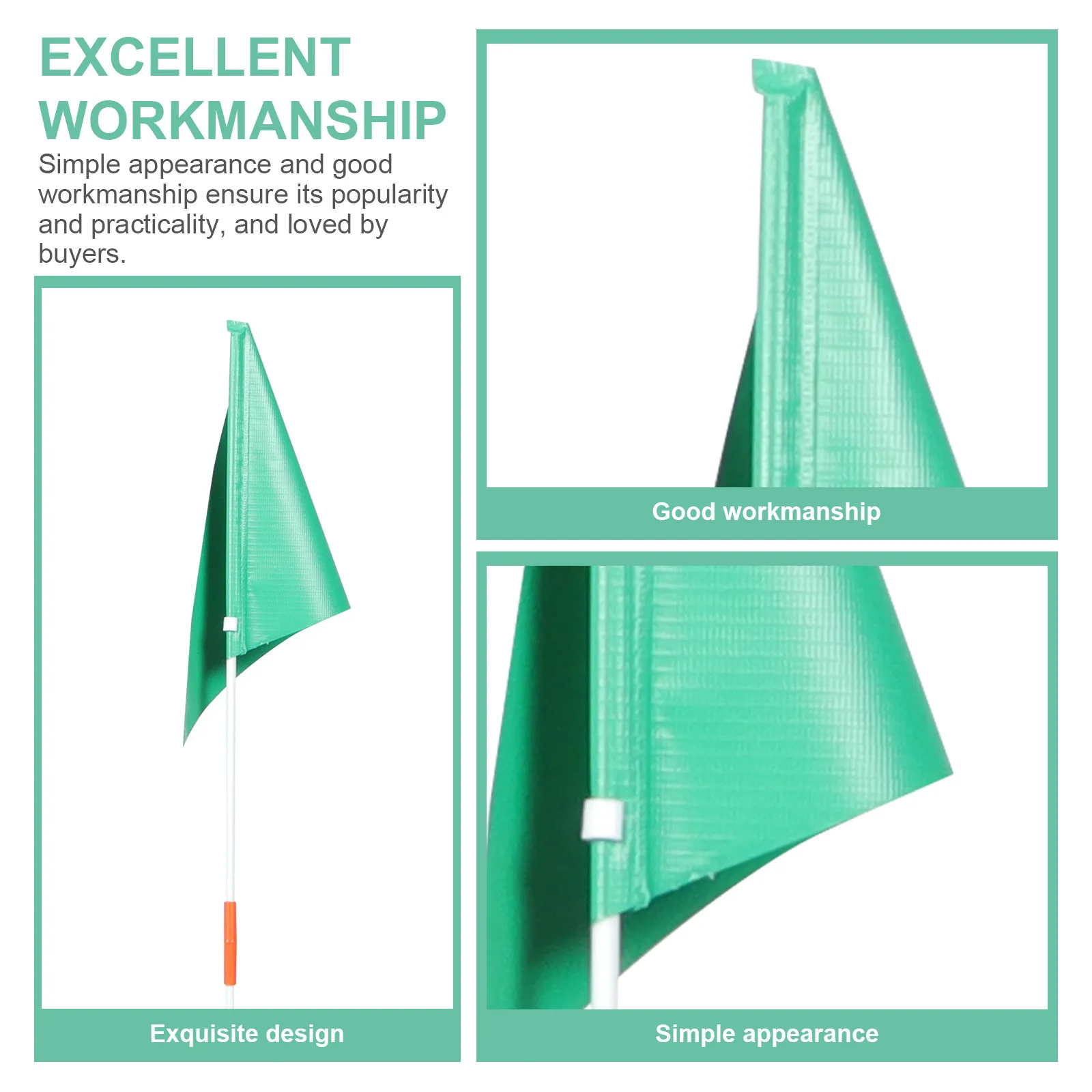 1Set Glass Fiber Bike Flag Pole Kit Portable Wear-Resistant Cycling Safety Flag for Bikes Kids Cars Trucks Riding