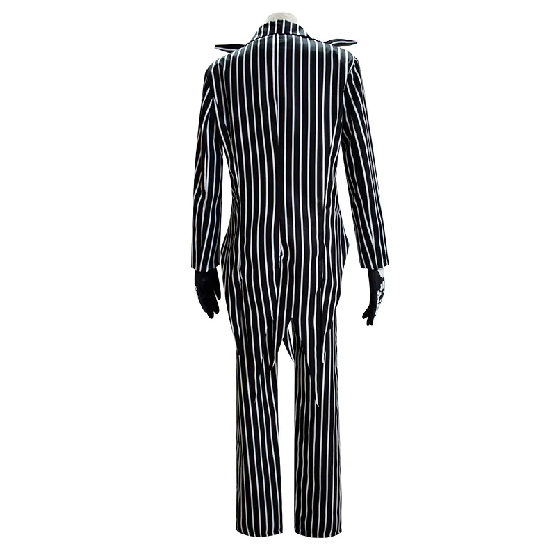 Movie The Nightmar Before Christmas Jk Skellington Cosplay Costumes Outfits Dress Coat Carnival Party Xmas Clothes Men Women