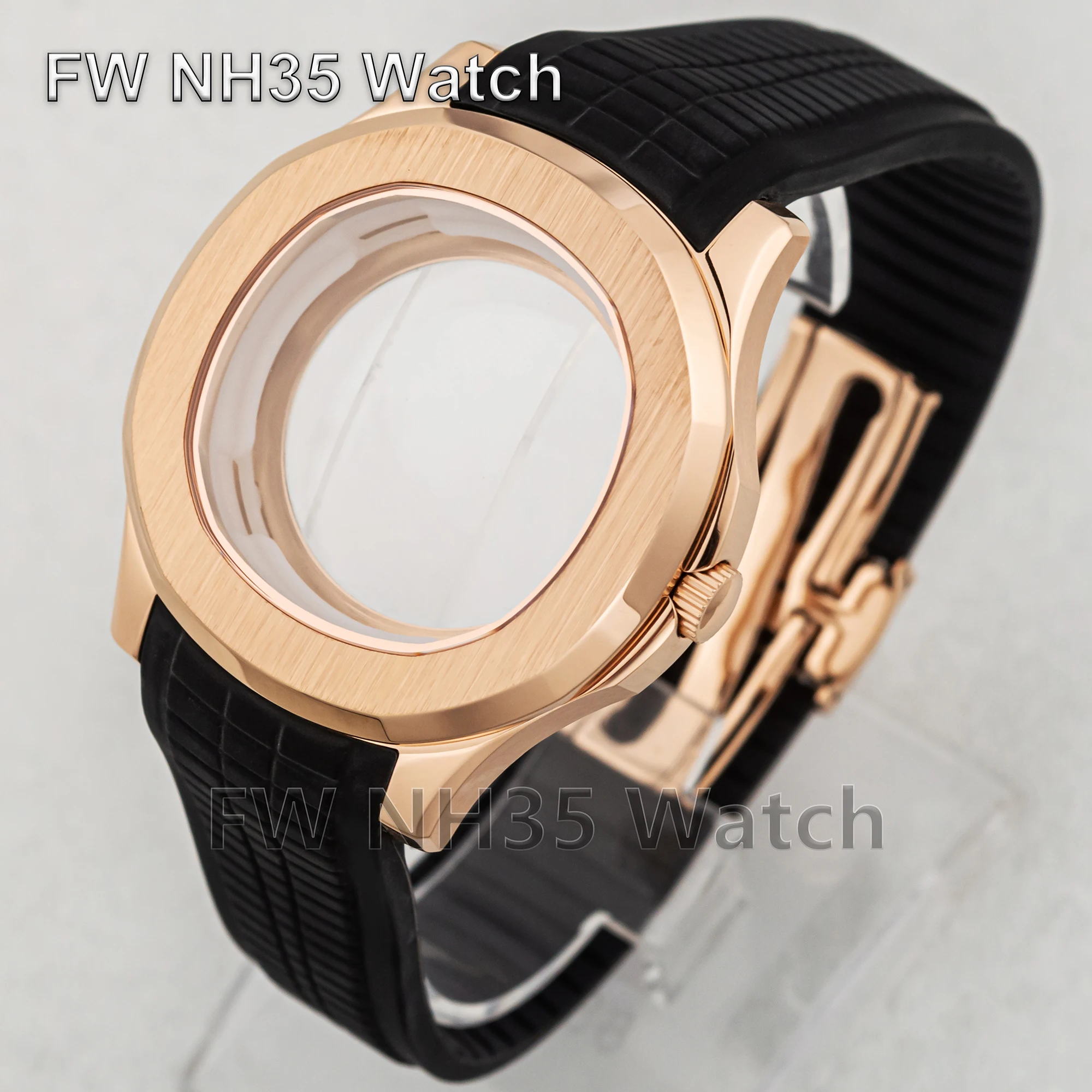 42mm Watch Case Sapphire Glass Rubber Strap 10ATM for AQUANAUT Nautilus Watch Accessories Repair Tool Fit NH34/35/36 Movement