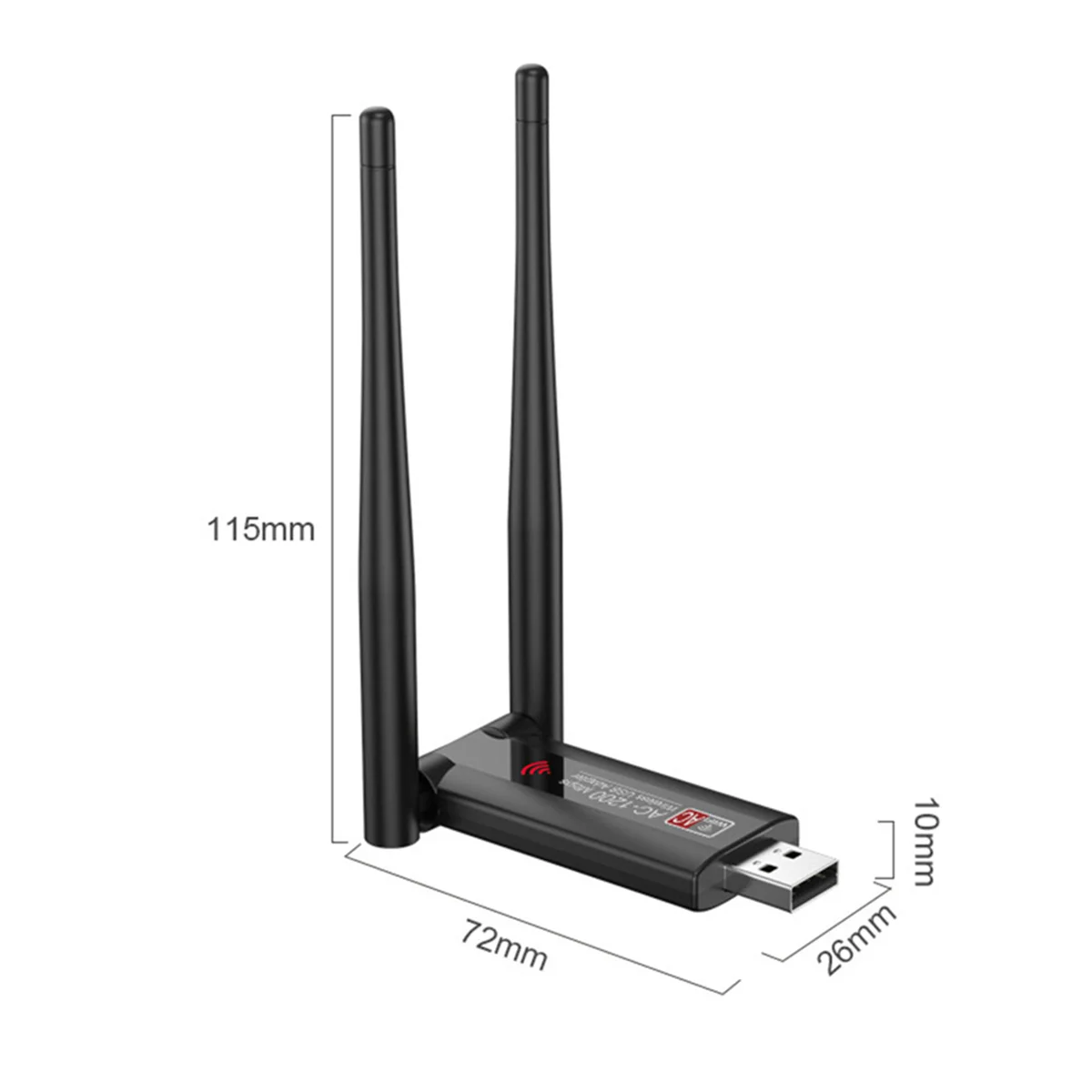 1200M USB Network Card RTL8812 2.4G 5G AC1200 Wifi Lan Adapter