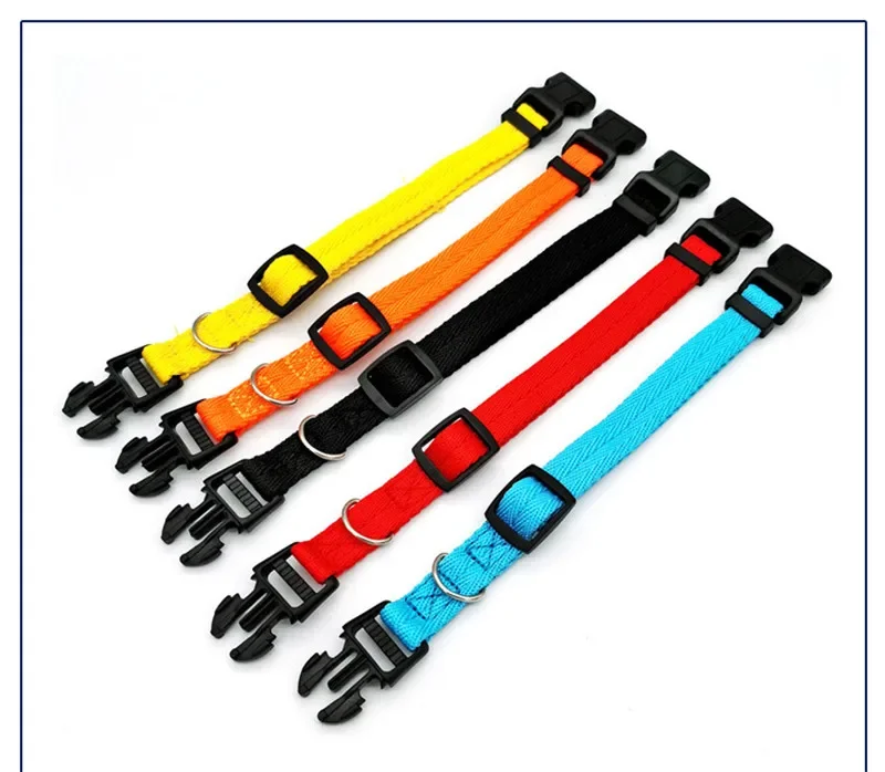 1pc Nylon Webbing Dog Collar Fashion Buckle Pet Collar for Small Medium Dogs Chihuahua Dog Red Black Blue Orange Pet Accessory