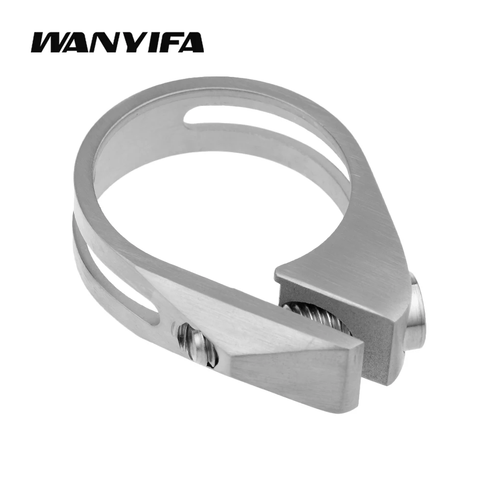 Wanyifa 34.9mm/31.8mm Titanium Bicycle Seat Post Clamp MTB Bike Saddle Seat Post Clamp