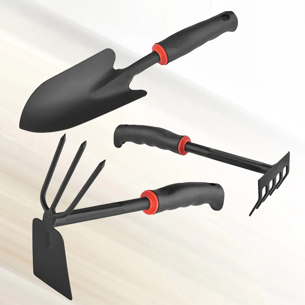 

Gardening Shovel Set Tool Accessories Hoeing Rake Iron Potted Plant Mini Black Small Plastic Handle Ergonomic Anti Skid Safe