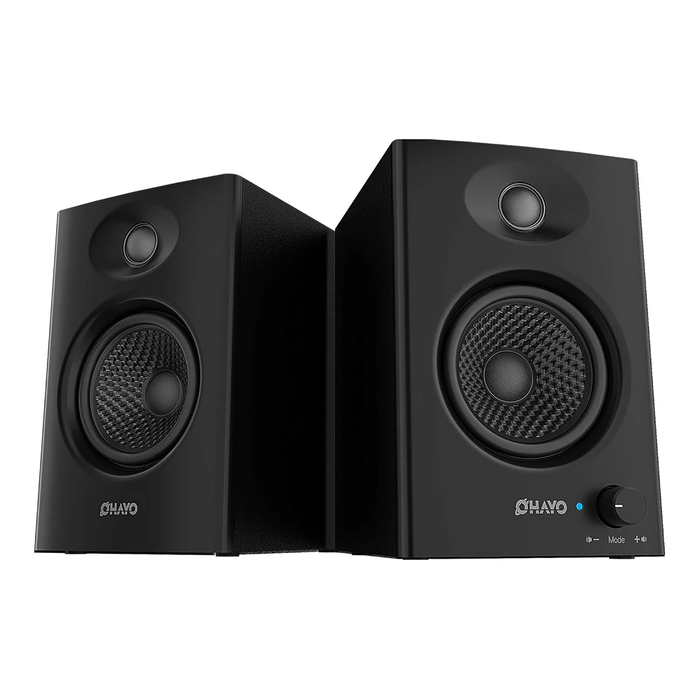 OHAYO 60W Active Bookshelf Speakers with Glass Fiber Unit, Bluetooth 5.3 & Multi-Input (USB/RCA/AUX) - for Immersive PC Gaming