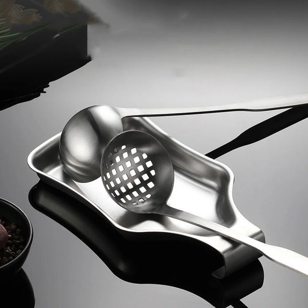 الفولاذ المقاوم للصدأ الراحة حامل أدوات المطبخ لملعقة شوربة مغرفة ملعقة ووك أداة المنظم أدوات المائدة صينية مغرفة الوقوف