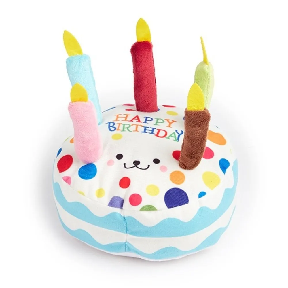 New Birthday Cake Dog Toys Interactive Bite Resistant Gnaw Toys Puppy Teething 16cm Stuffed Cake Doll Party Decor view 4