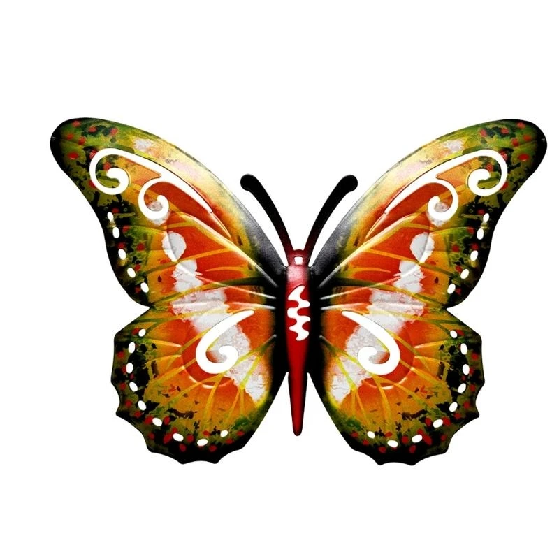 U1JC 3D for Butterfly Iron Art Wall Decoration Colorful Hanging Butterflies for Indoor Outdoor Home Garden Patio Bathroom