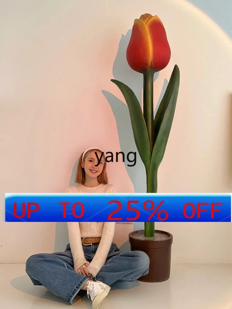 LMM Tulip Plant Flower Pot GRP Sculpture Clothing Store Home Living Room Decoration