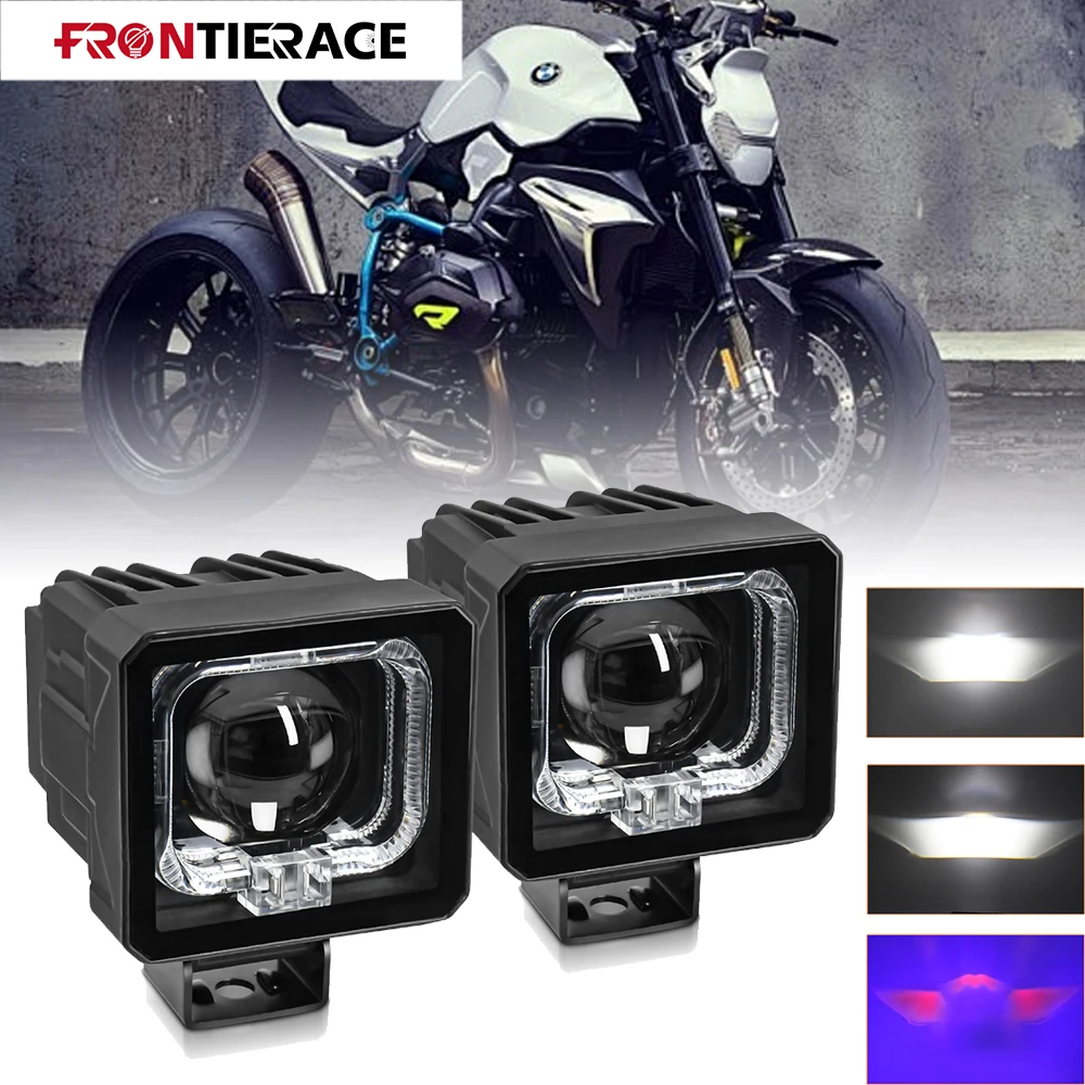 Motorcycle LED Auxiliary Headlight  High/Low Protector Fog Lamps Led Lighthouse Super Brighter 120W 6000K 12V 24V