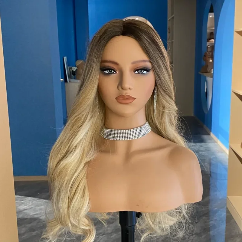 Female Wig Display Manikin Head Realistic Mannequin Dummy Head with Shoulders for Wigs Hats Jewelry Display