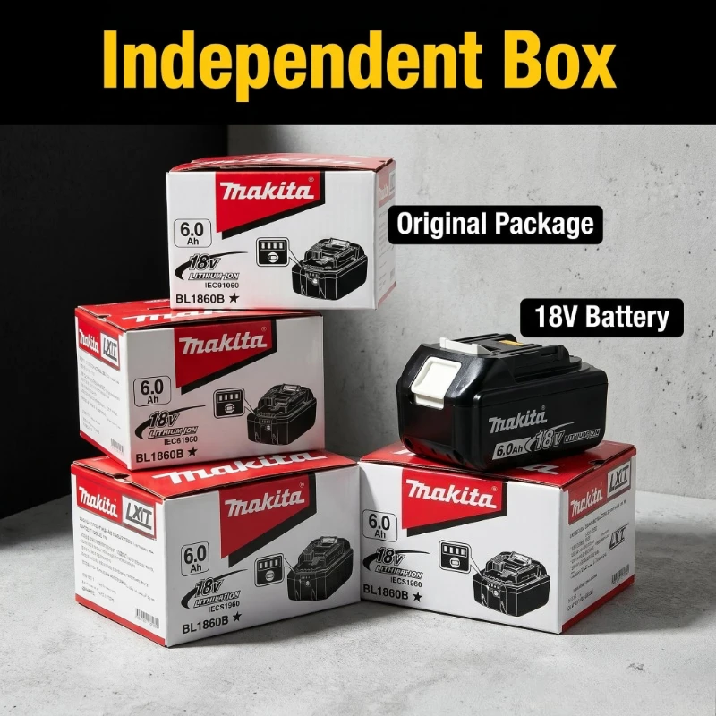 

100% Original Makita BL1860B Lithium Battery 18V 6000mAh Long Cycle Life Cordless Electric Tool Battery