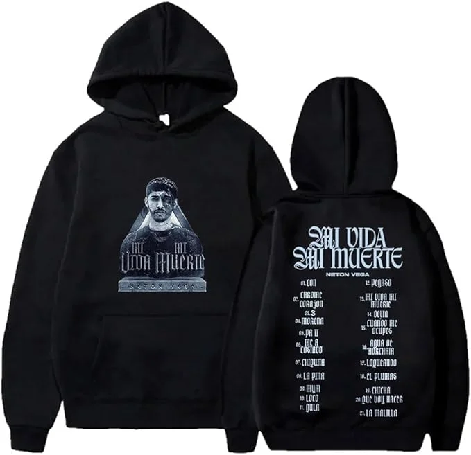 

Толстовки Neton Vega Tracklist Mi Vida Mi Muerte Merch, толстовки для косплея, женские и мужские уличные пуловеры в стиле хип-хоп