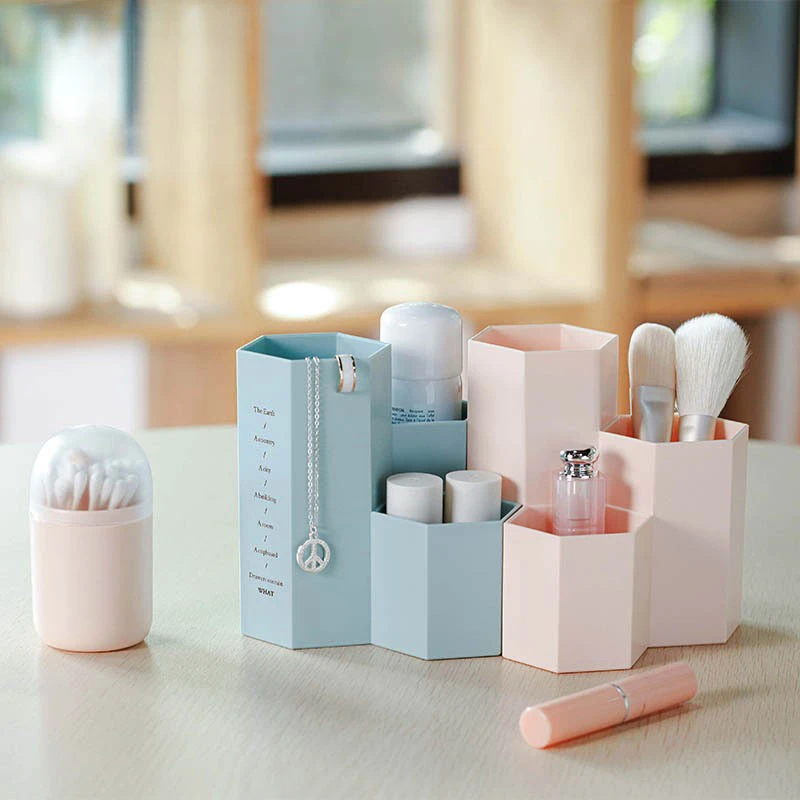 Slot Creative Pen Holder Hexagonal Pen Container Desk Container Pencil Organizer Hexagon Pencil Holder Pencil Container